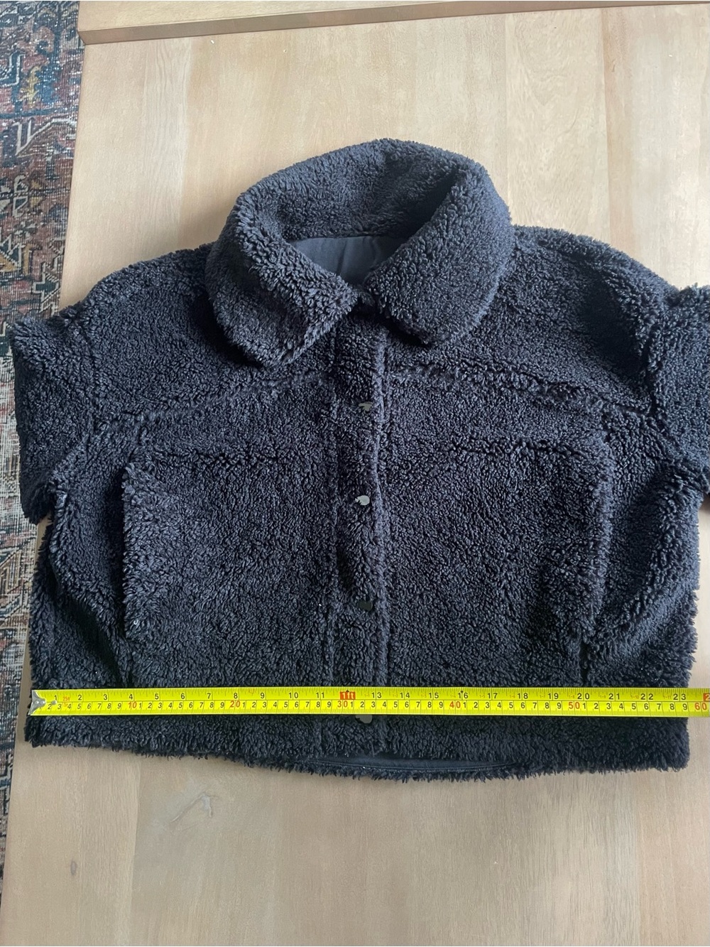 Lululemon Textured Fleece Button Jacket Black - Picture 8 of 10